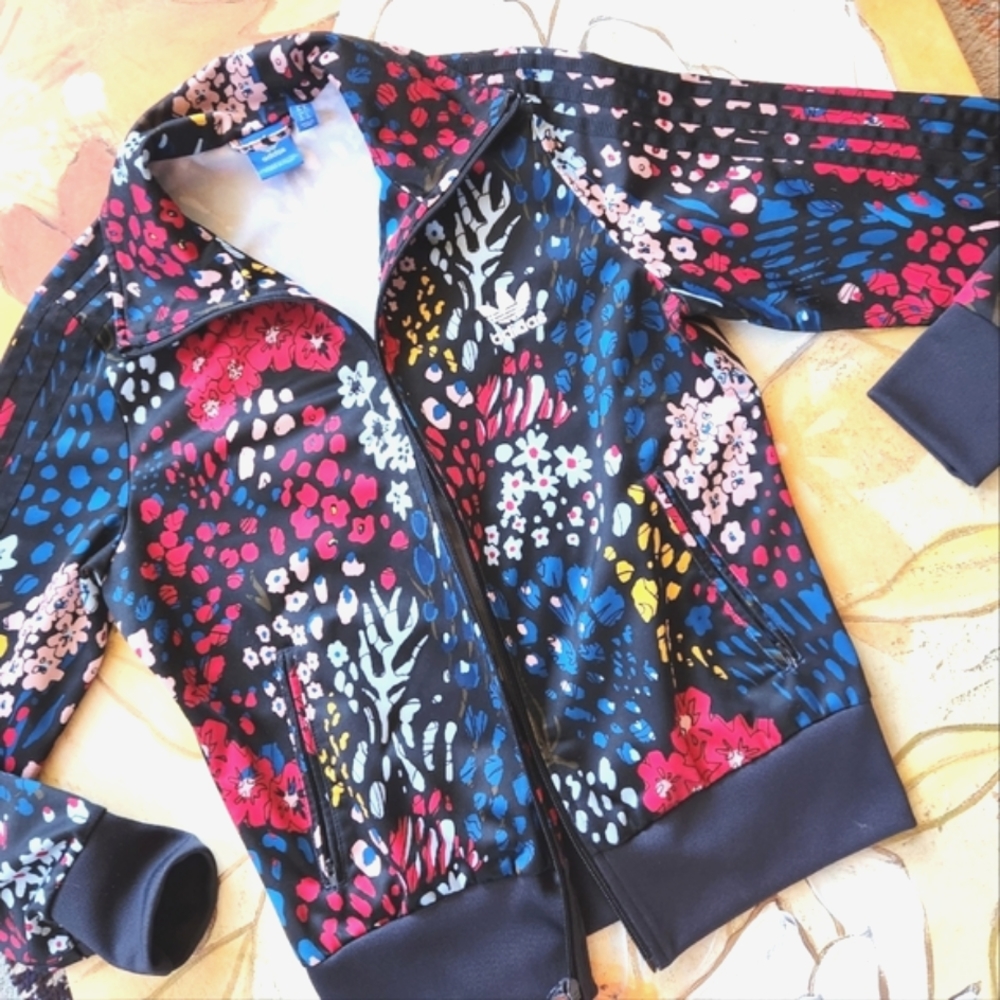 ADIDAS x Farm Rio 2016 Retired Coral Reef Floral Brazil HTF Track Jacket M NWOT - Picture 9 of 15